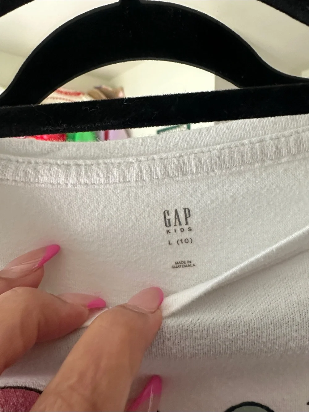 GAP White Long Sleeve Tee with Multicolor 'Good Times Are Ahead' Graphic